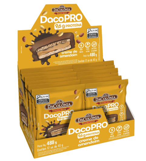 DACOPRO ALFAJOR PROTEIN CREME DE AMENDOIM 480G  - DACOLÔNIA