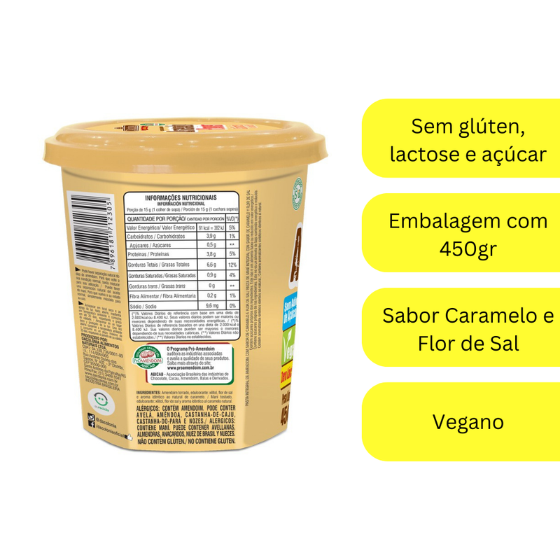 Amendopower Caramelo E Flor De Sal DaColônia 450g