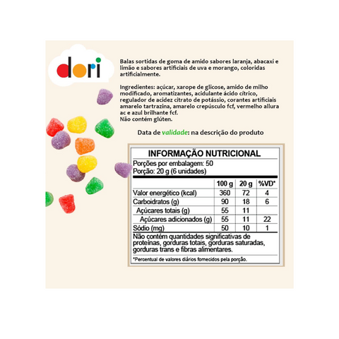 Gominha Dori Gomets Sem Gluten 1 Kg