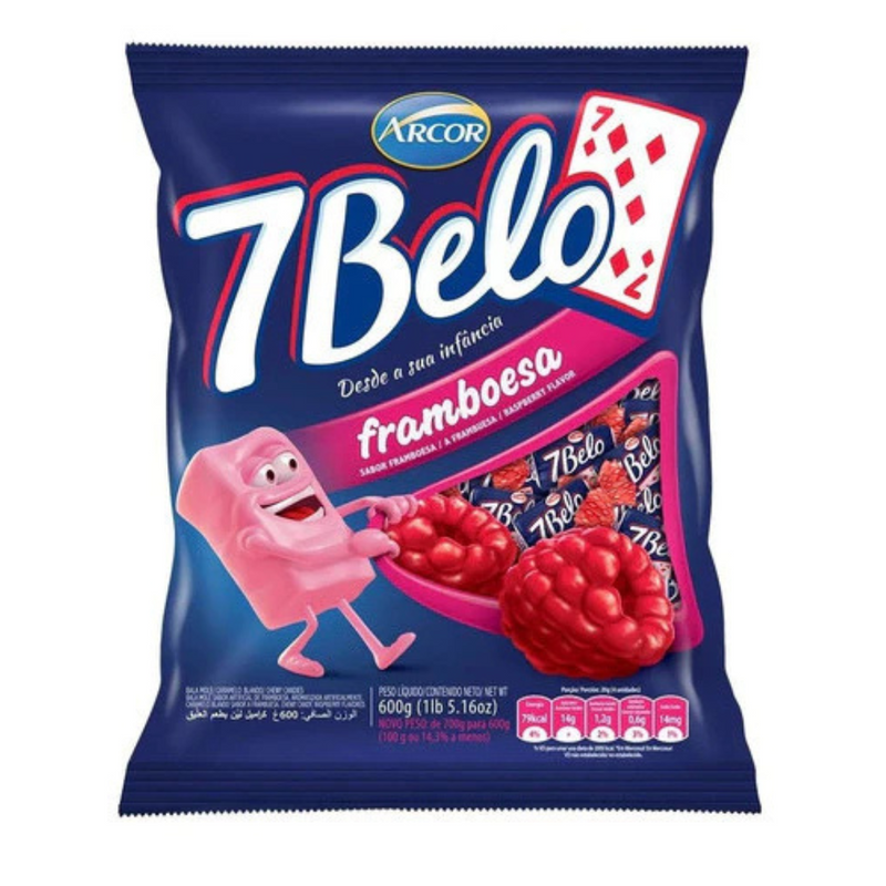 BALA 7 BELO FRAMBOESA PACOTE 500GR