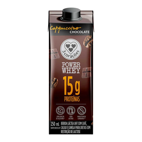 Bebida Láctea Cappuccino 3 Corações Power Whey Classico 250ml