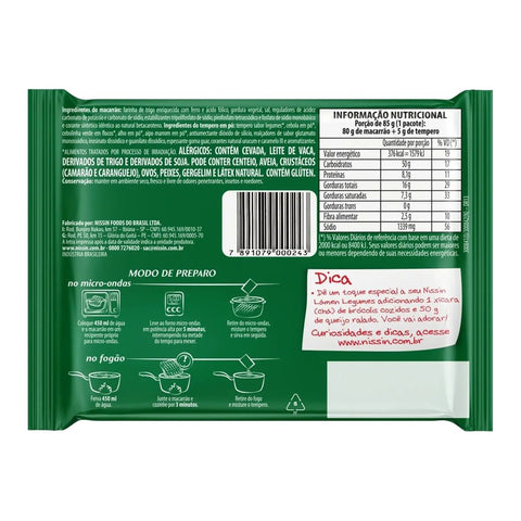 Macarrão Instantâneo Nissin Lamen Legumes 85gr