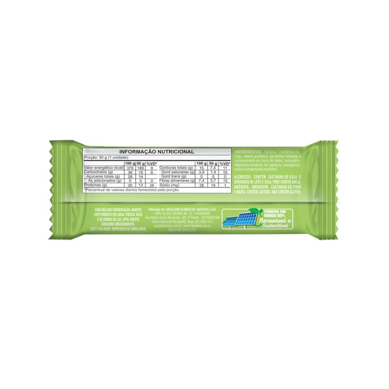 Kit 3 Barra Dacopro Protein Coco E Castanha DaColônia 50g