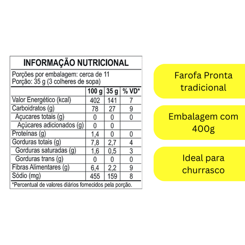 Farofa Pronta da Terrinha Tradicional 400g