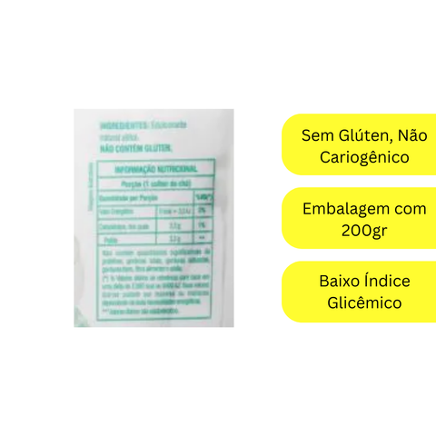 Infográfico Xilitol DaColônia - sem glúten, não cariogênico, baixo índice glicêmico, 200g
