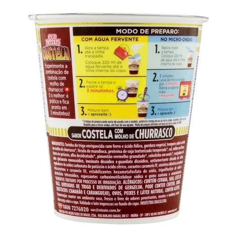Macarrão Instantâneo Cup Noodles 68G - Nissin - COSTELA