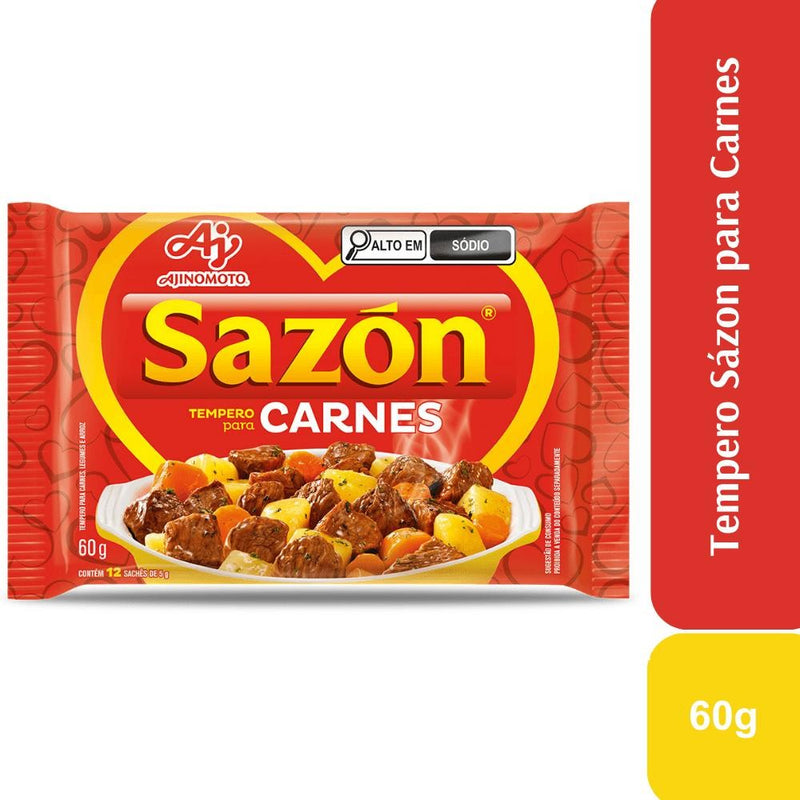 Tempero em pó sazón® sabor carnes 60g