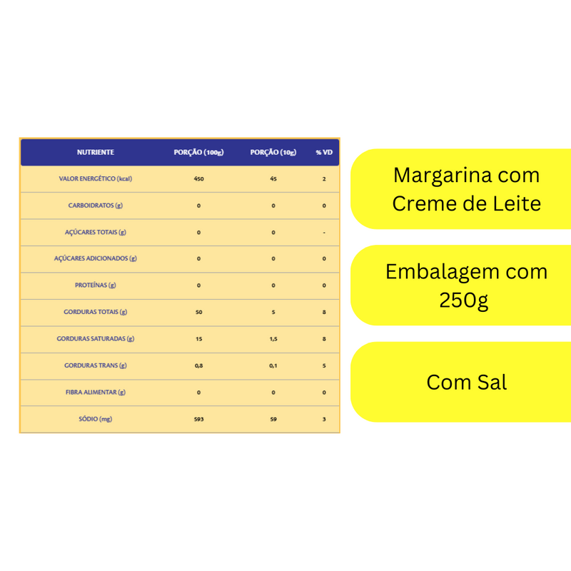 Margarina Cremosa com Sal Claybom Pote 500g