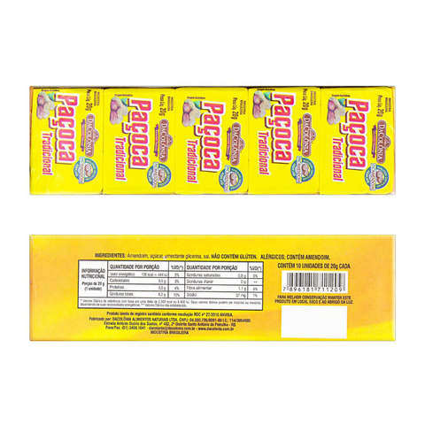 Pacoca Retangular Tradicional DaColônia 180g