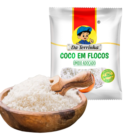 Coco Ralado Úmido Adoçado Da Terrinha 100g