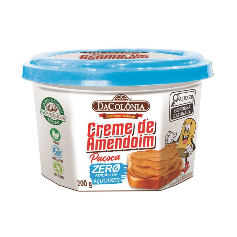 Creme De Amendoim De Paçoca Zero Dacolônia 200g - Vegano