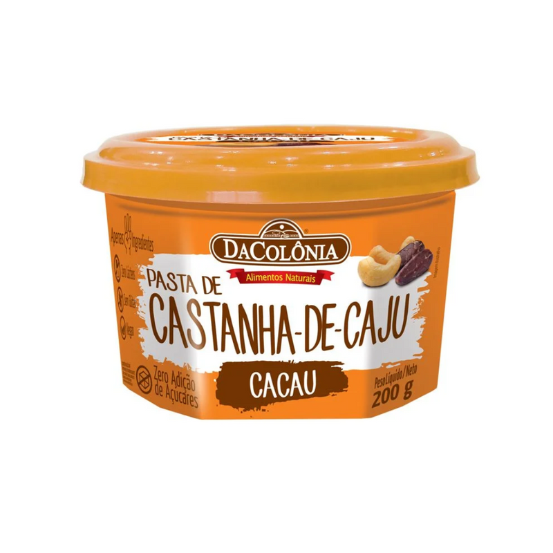 PASTA CASTANHA DE CAJU C/CACAU 200G - DACOLÔNIA