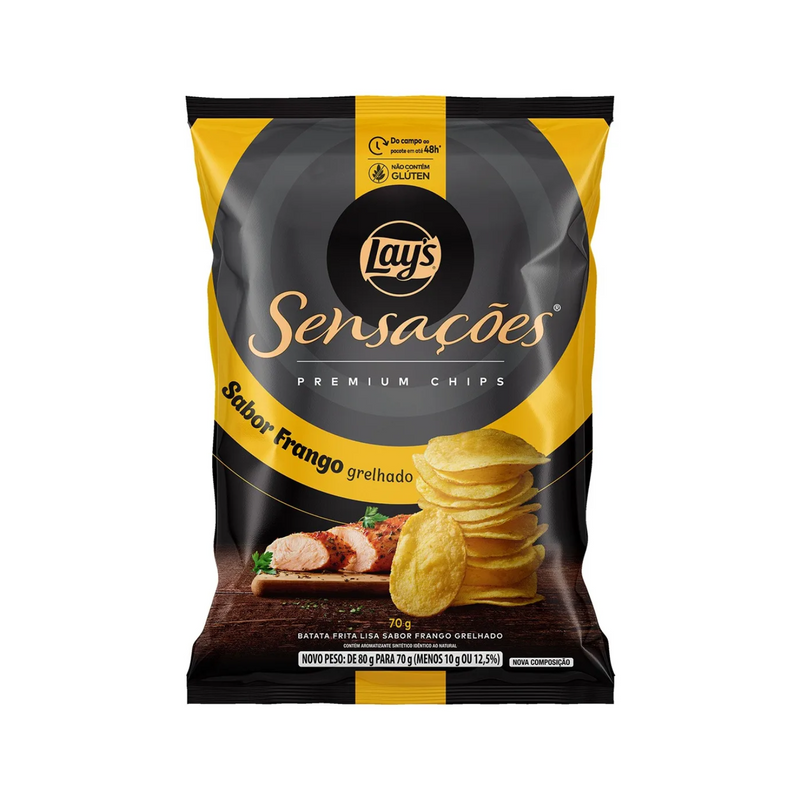 Batata Frita Lisa Sabor Frango Grelhado Sensações 70g Lay's