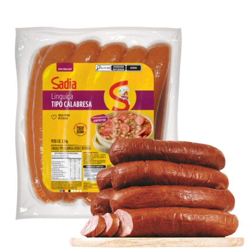 Linguiça Tipo Calabresa Cozida E Defumada 2,5kg Sadia