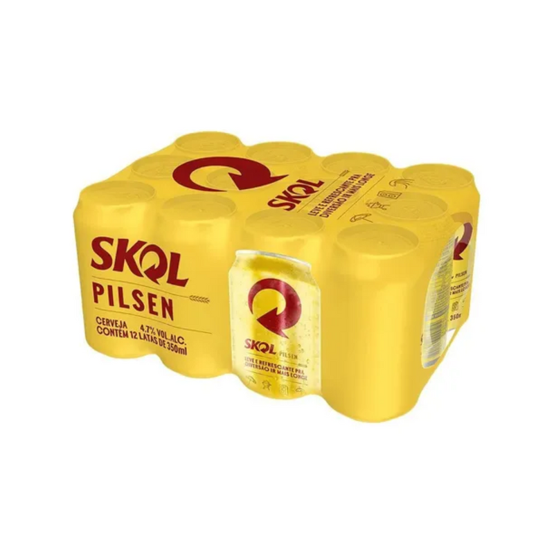 Cerveja Skol Pilsen Lata 350ml 12 Unidades