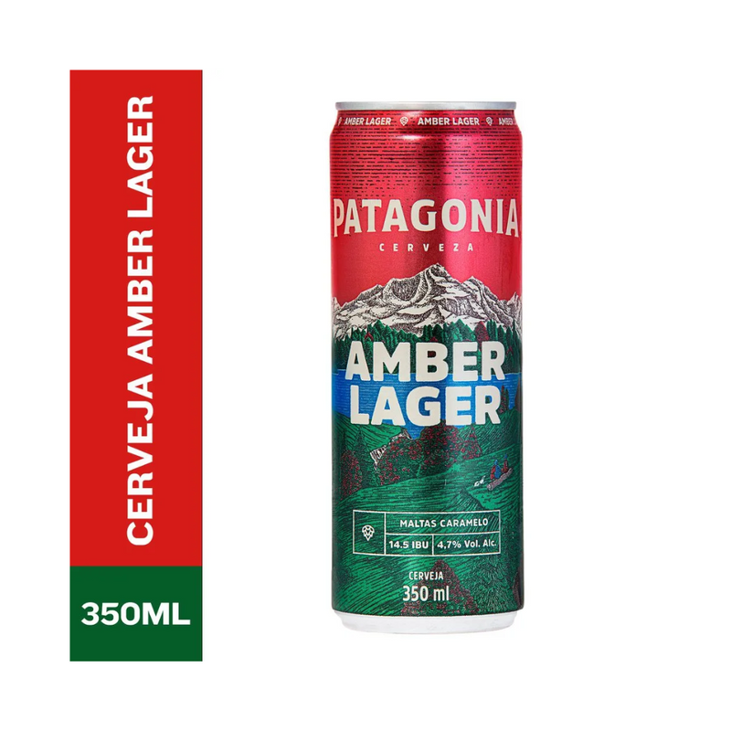 Pack Cerveja Patagonia Amber Lager Nacional 350ml Lata