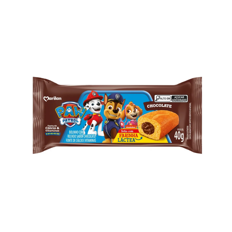 Bolinho Patrulha Canina Baunilha com Recheio Chocolate 40G