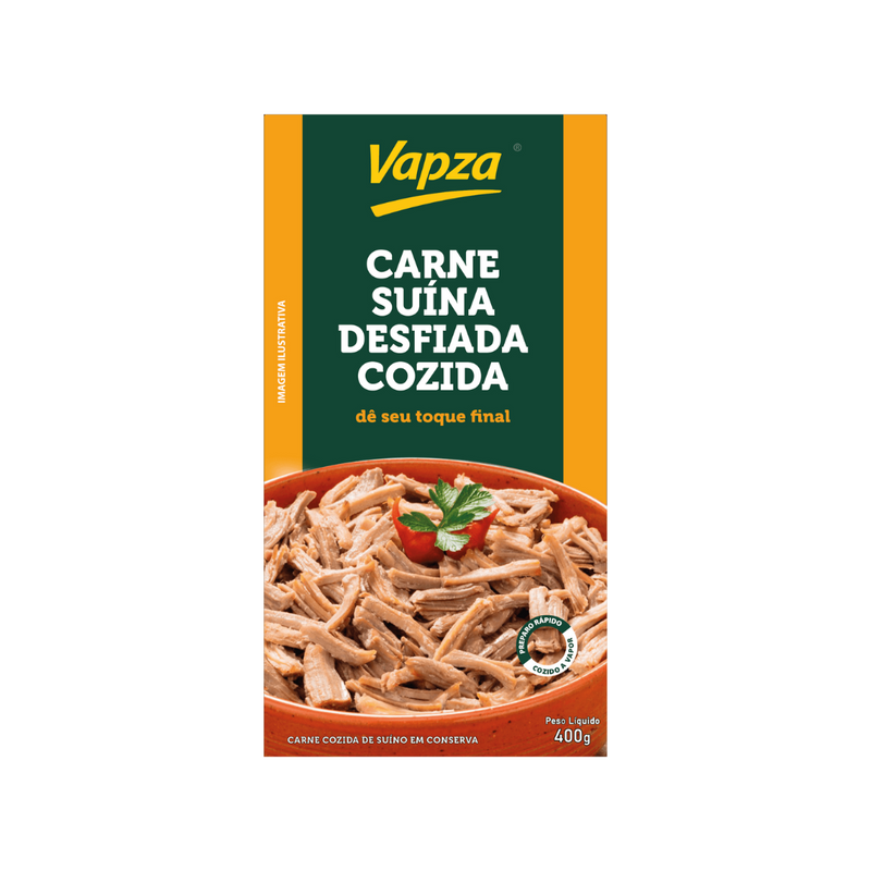 Carne Suína Desfiada Cozida Vapza 400 GRAMAS