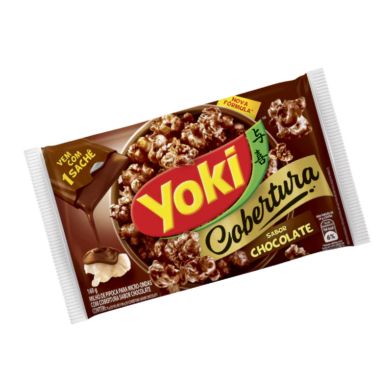 Yoki Pop Corn Pipoca de Microondas com Cobertura Chocolate 160g