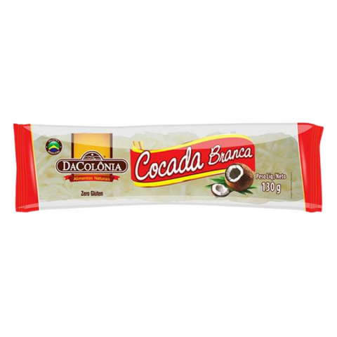 Tablete Cocada Branca 130gr Dacolonia