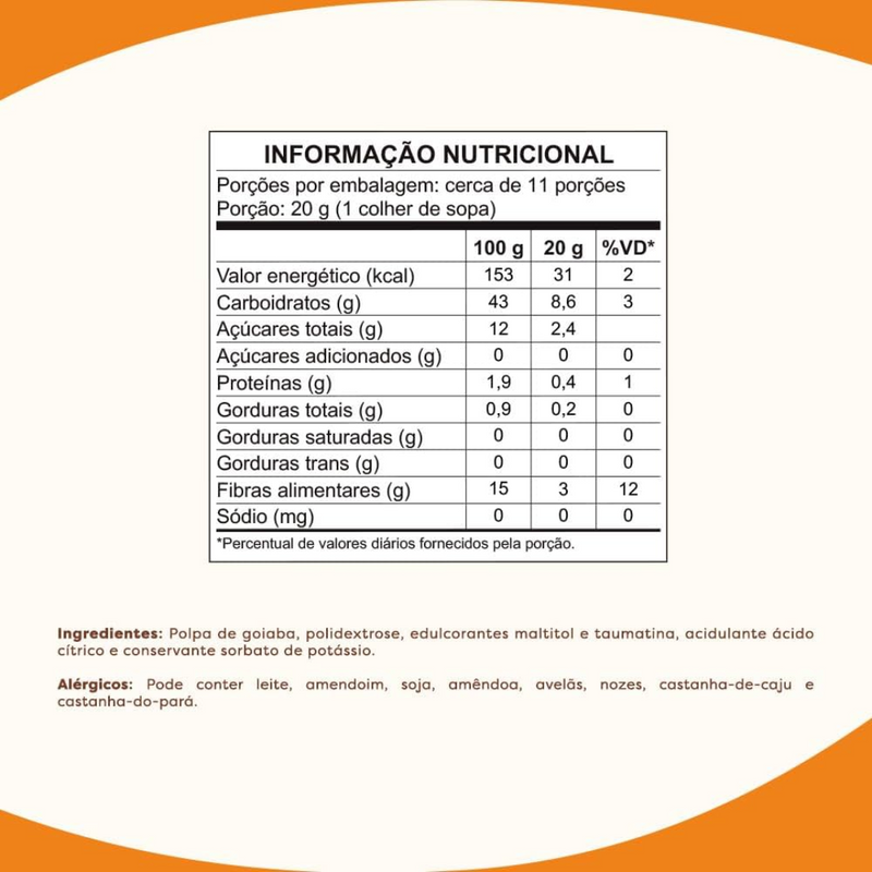 Goiabada Cremosa FLORMEL Zero Açúcar 210g