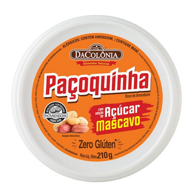 Paçoca Rolha Com Açúcar Mascavo DaColônia 210g