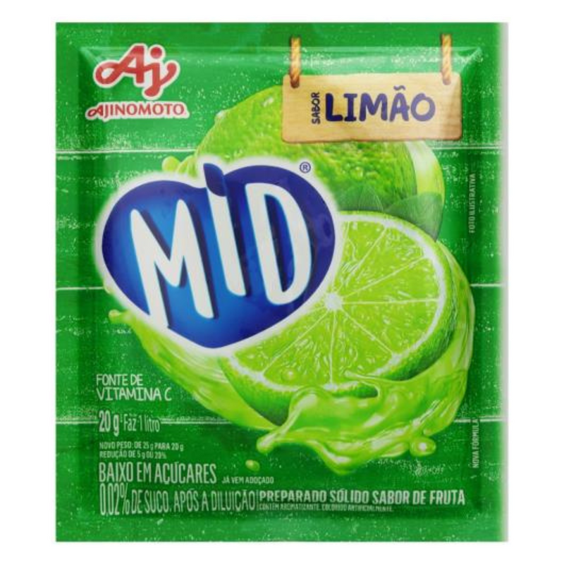 Refresco em Pó Mid Envelope com 20g - Limão - 3UN