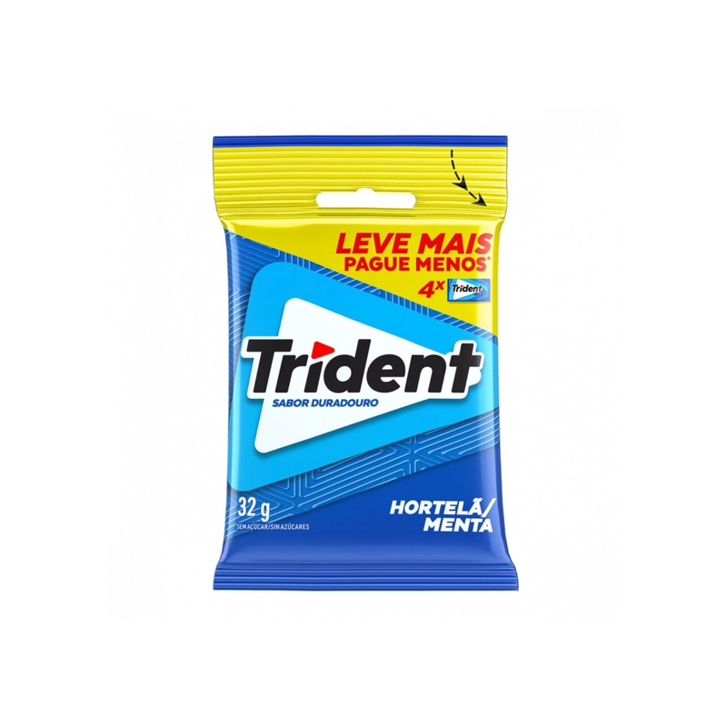 CHICLE TRIDENT BAG HORTELA 32G  - 4UN