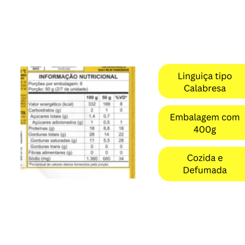 Linguiça Tipo Calabresa Sadia 400g