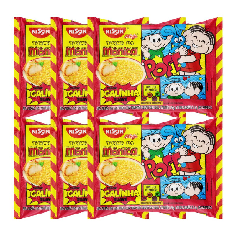 MACARRÃO INSTANTÂNEO NISSIN LAMEN SUAVE GALINHA 85G - 6UN