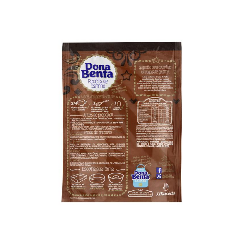 Mistura Para Bolo Dona Benta Brigadeiro 450g