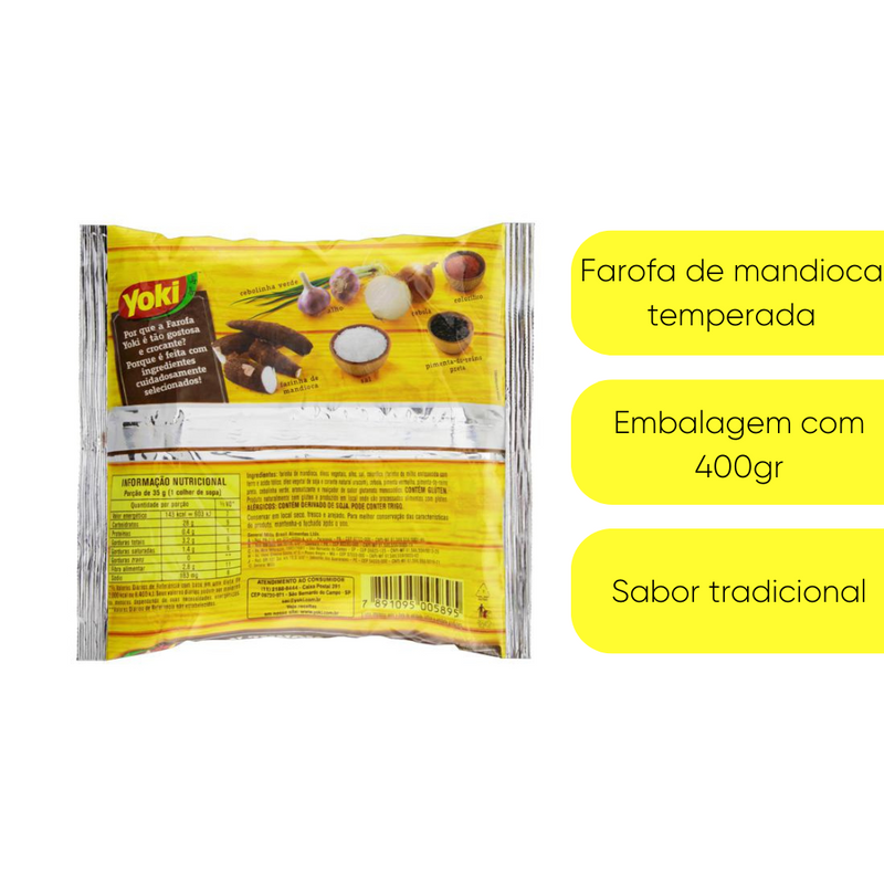 FAROFA MANDIOCA TEMPERADA YOKI 400G