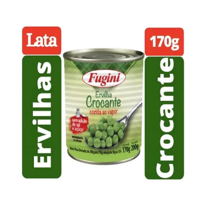 Ervilha Em Conserva Fugini Vapor Vegana Lata 170g