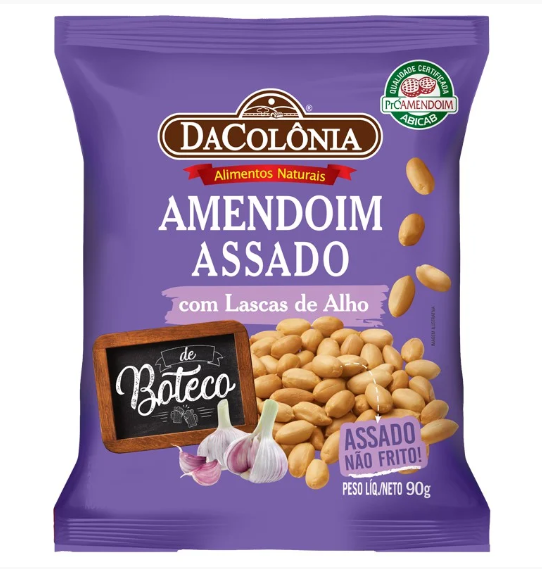 AMENDOIM TORRADO C/LASCAS DE ALHO 90G