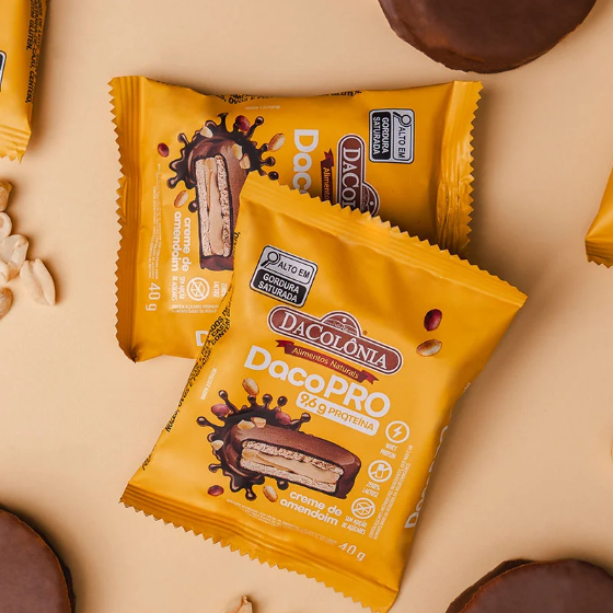 DACOPRO ALFAJOR PROTEIN CREME DE AMENDOIM 480G  - DACOLÔNIA