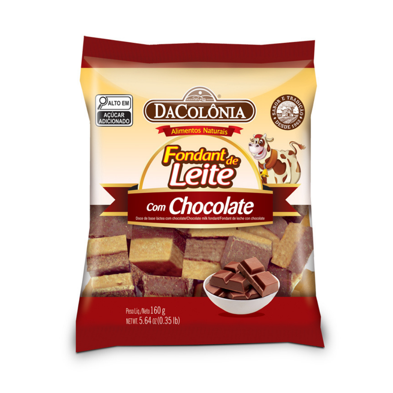 Rapadurinha De Leite Com Chocolate DaColônia 160g Fondant