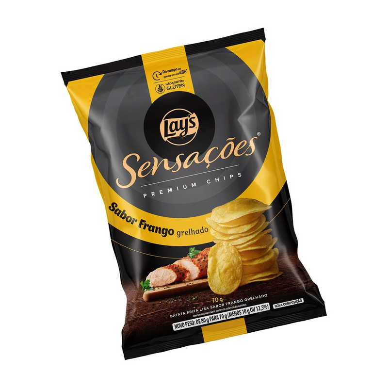 Batata Frita Lisa Sabor Frango Grelhado Sensações 70g Lay's