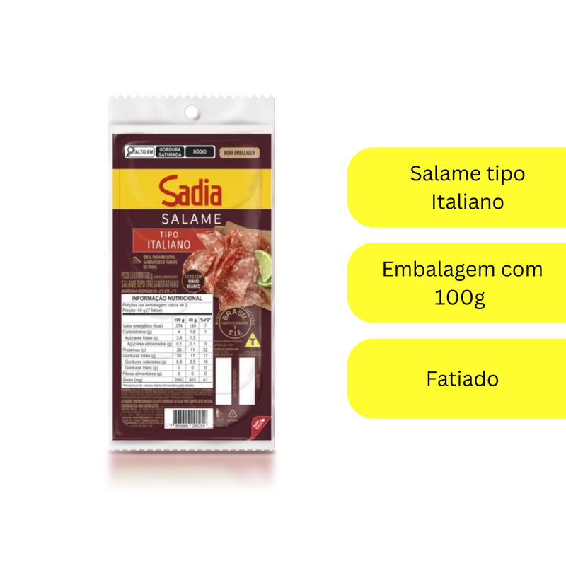 Salame Italiano Fatiado Sadia 100g