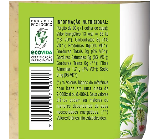 BIOMASSA DE BANANA VERDE INTEGRAL 250G - DACOLÔNIA