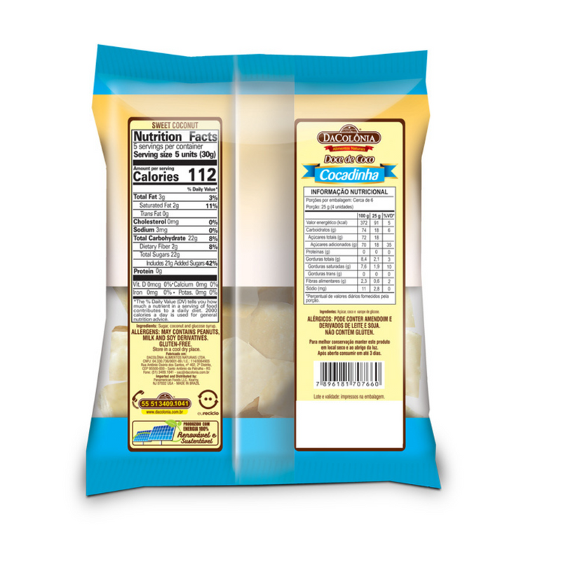 Rapadurinha Doce de Coco DaColônia 160G
