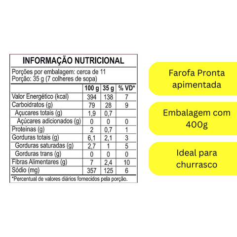 Farofa Pronta da Terrinha Apimentada 400g