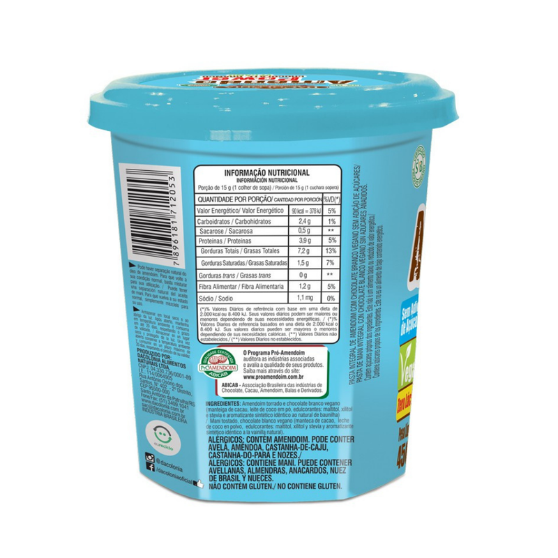 Amendopower C/ Chocolate Branco DaColônia 450g