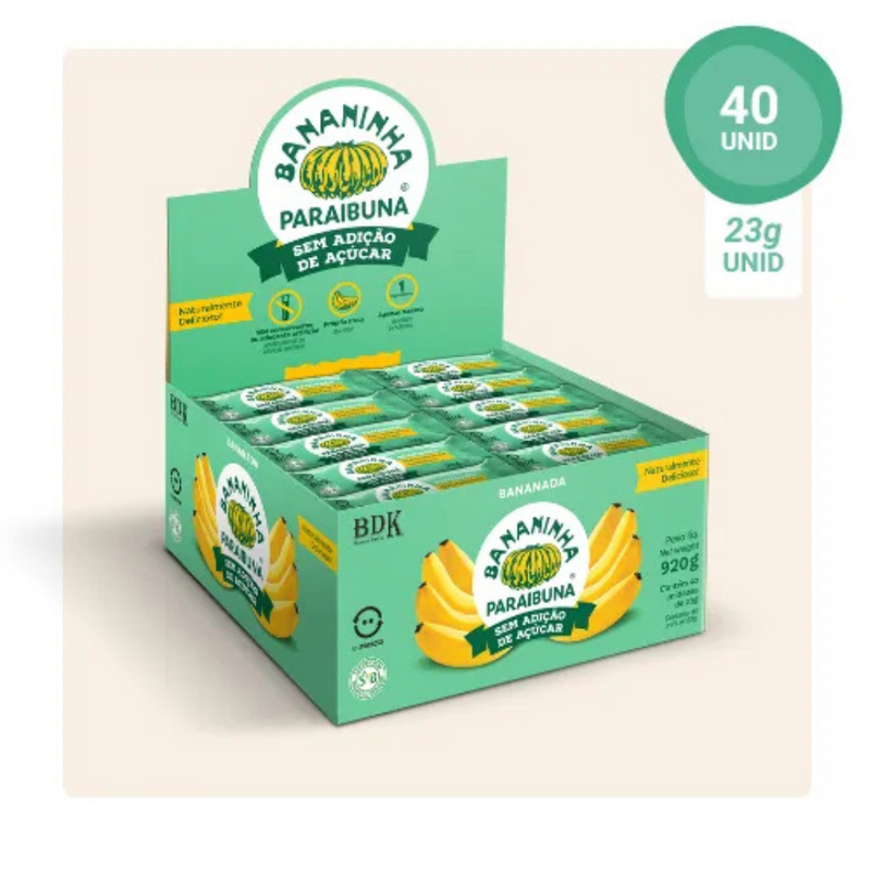 Bananinha Paraibuna Natural Sem Adição de Açúcar Vegana Display CX 40 UN