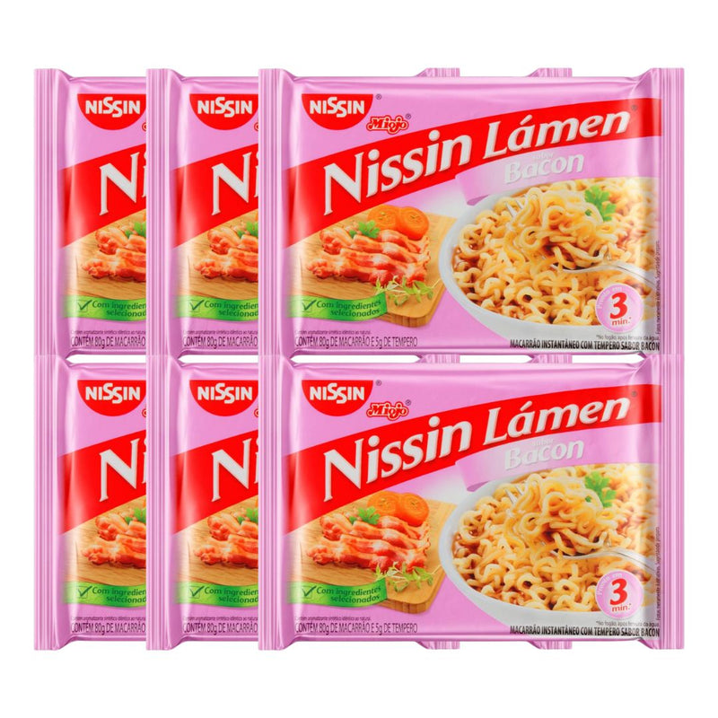 MACARRÃO INSTANTÂNEO NISSIN LAMEN BACON 85G - 6UN