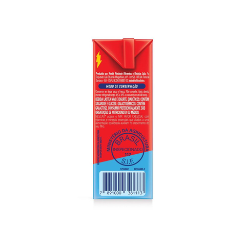 BEBIDA NESCAU ZERO LACTOSE - MENOS AÇUCAR 180ML