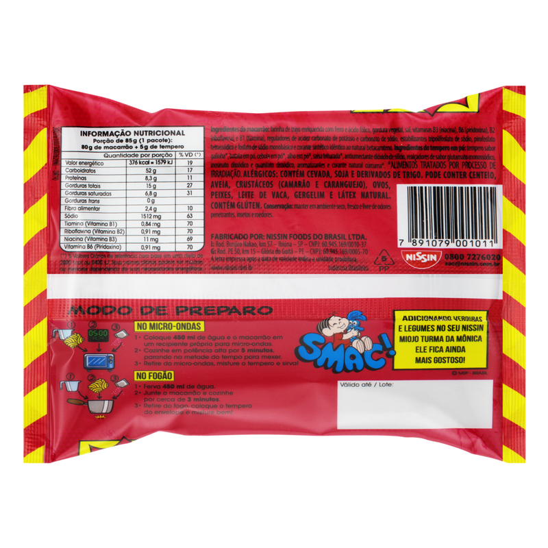 MACARRÃO INSTANTÂNEO NISSIN LAMEN SUAVE GALINHA 85G - 6UN