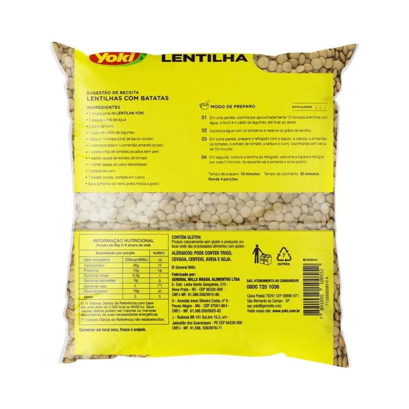 LENTILHA YOKI 500GR