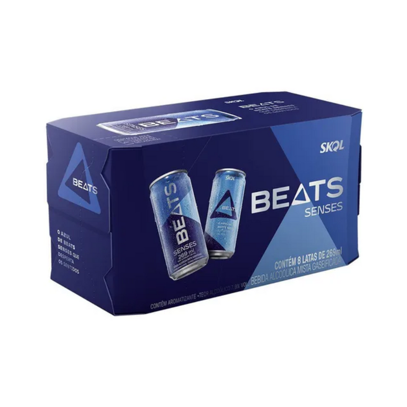 Caixa 8 Skol Beats Senses Lata 269ml Fridge Pack