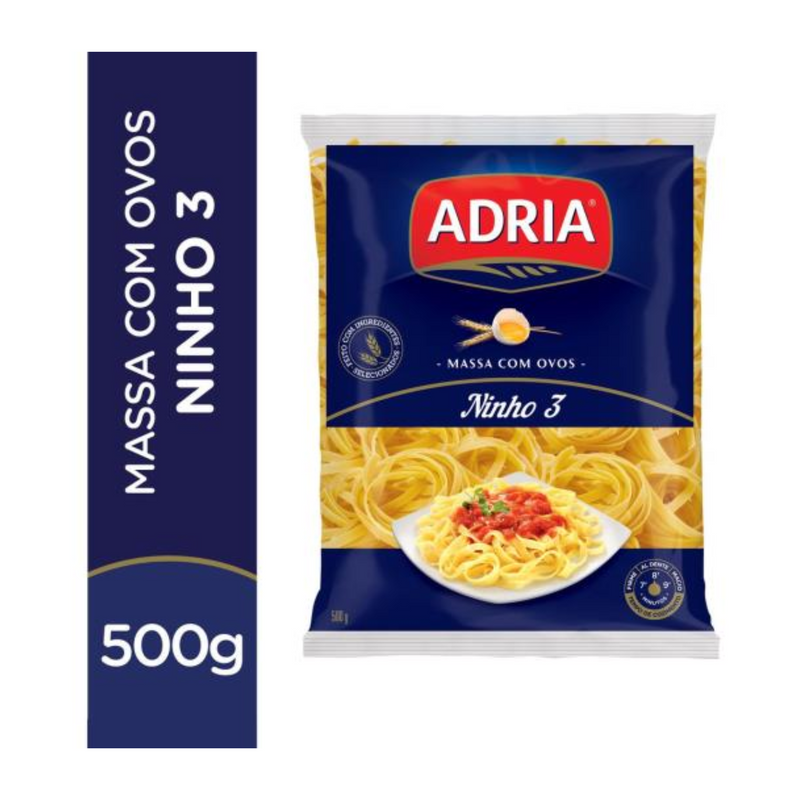 Macarrão de Sêmola com Ovos Gravata Adria Pacote 500g