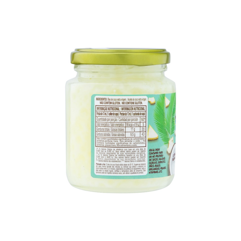 OLEO DE COCO EXTRA VIRGEM 200ML - DACOLÔNIA